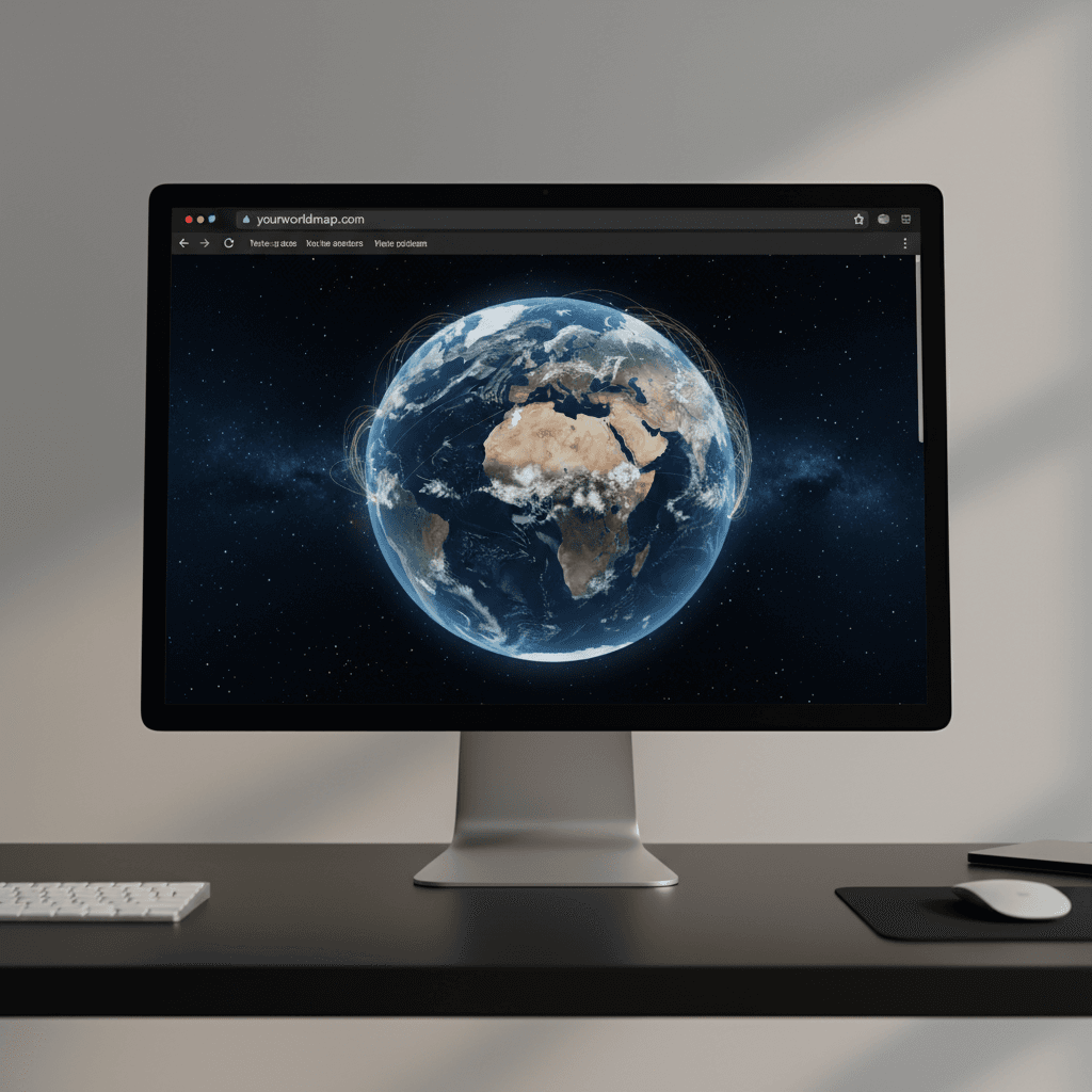 Custom domain displaying published 3D globe visualization in web browser